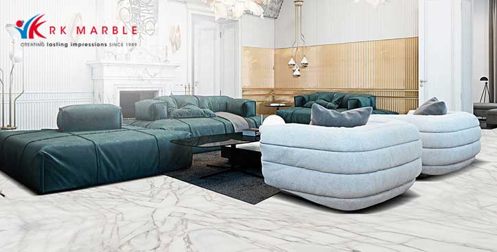 Gorgeous living room floor of marble; marble flooring design